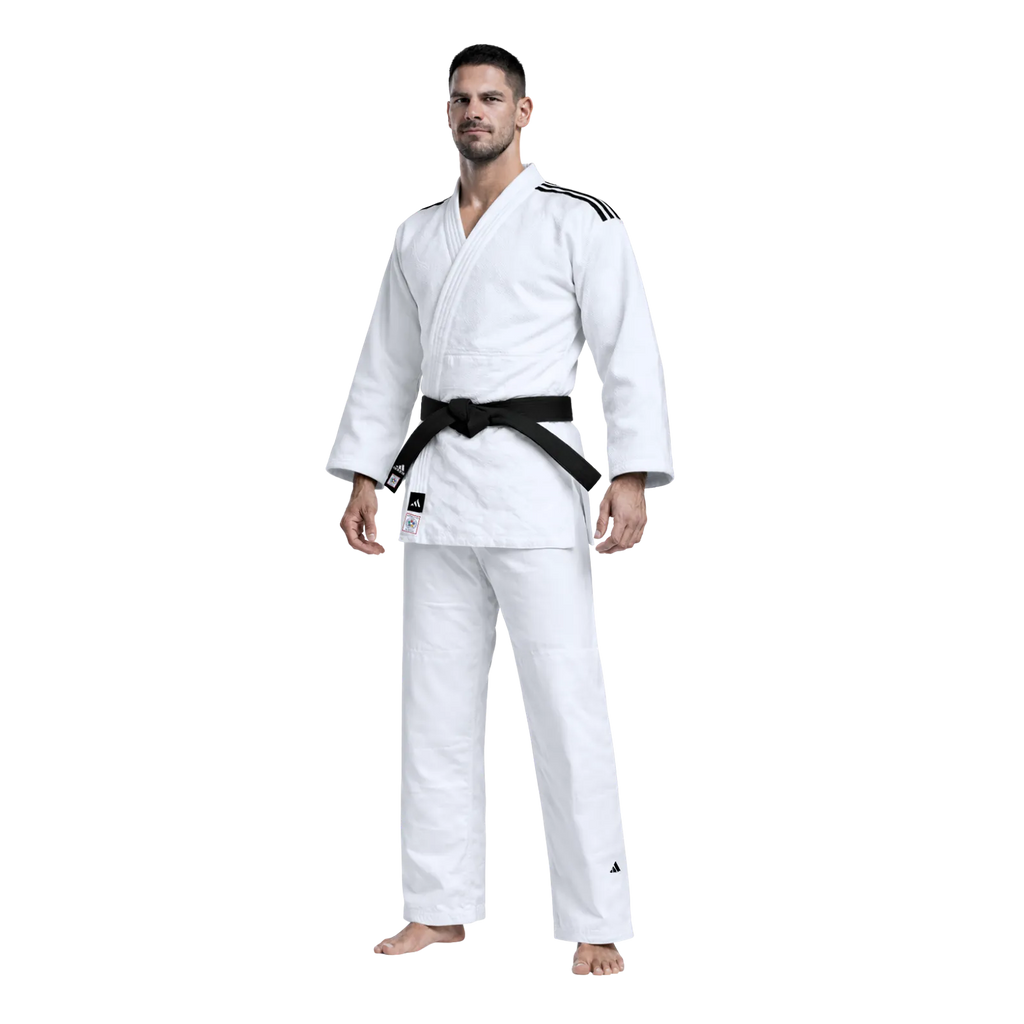 Adidas Champion III IJF judopak slimfit wit Pakken